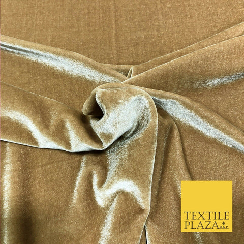 LUXURY Gold High Quality English Plain Velvet Fabric - Fashion Dress 58" PD1039