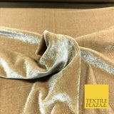 LUXURY Gold High Quality English Plain Velvet Fabric - Fashion Dress 58" PD1039