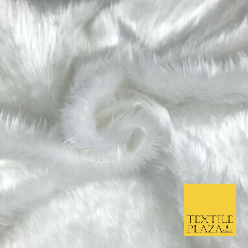 Plain WHITE Super Soft Silky Short Pile Faux Fur Fabric Material 60" Wide 1409