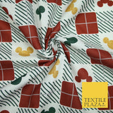 Mickey Mouse Disney Christmas Check Tartan Plaid Printed Fabric 100% Cotton 4964