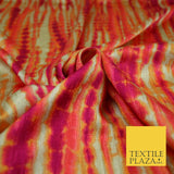 Tie Dye   Bright Silky Textured Crepe Print Fashion Fabric Dress Craft Festival