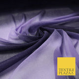 Purple Lilac Shaded Fade Printed Power Mesh Net Stretch Dress Fabric 63" 4314