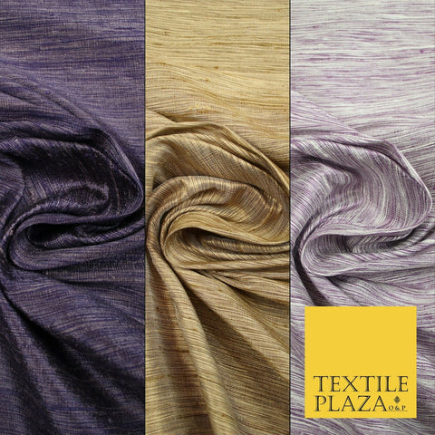 Luxury Tweed Weave Textured Slubbed Dupion 100% PURE SILK Fabric 3 COLOURS 49"