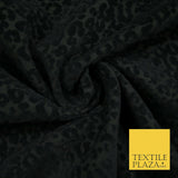 BLACK Small Baby Leopard Flocked Velvet Devore Burnout Fabric Material Dress5153
