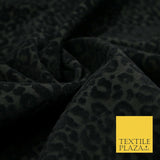 BLACK Small Baby Leopard Flocked Velvet Devore Burnout Fabric Material Dress5153