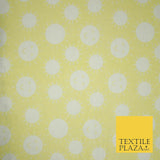 Yellow Summer Happy Smiling Sun Brushed Cotton Winceyette Flannel Fabric 58"5076