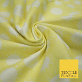 Yellow Summer Happy Smiling Sun Brushed Cotton Winceyette Flannel Fabric 58"5076