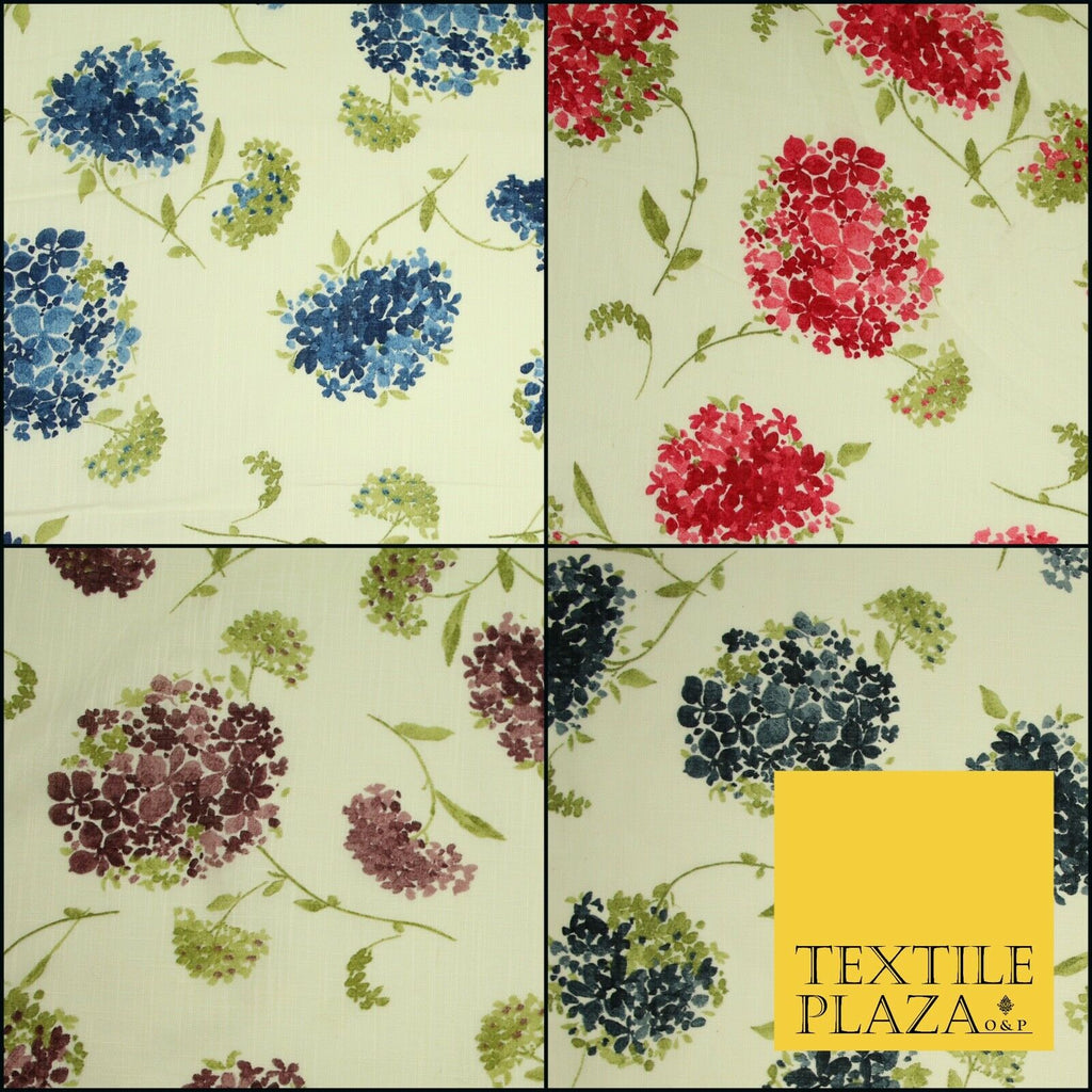 Chrysanthemum Flower Summer Luxury 100% Pure Printed Floral Cotton Linen Fabric