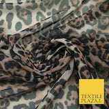 Animal Leopard Cheetah Printed Power Mesh Net Stretch Dress Fabric 53" Wide 4296