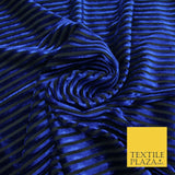 Premium Ribbed Striped Raised Velvet Velour Stretch Black Jersey Dress Fabric