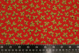 Christmas Small Holly Berry Fabric 100% Cotton - Per Metre RED RF33
