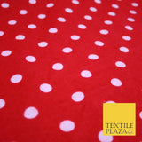 Black Red White 1cm Spot Polka Dot Winceyette Soft Brushed Cotton Print Fabric