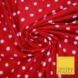 Black Red White 1cm Spot Polka Dot Winceyette Soft Brushed Cotton Print Fabric