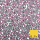 Lilac White Floral Digital Print Spun Rayon Viscose Dress Fabric Craft 59" 1317