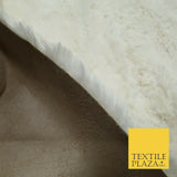 Luxury Super Soft Ivory Plush Suede Backed Short Pile Faux Fur Fabric 1984