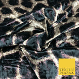 Large Cheetah Leopard Animal Printed Soft Velvet Dress Fabric Craft Q1310