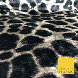 Large Cheetah Leopard Animal Printed Soft Velvet Dress Fabric Craft Q1310