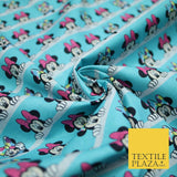 Blue Peeking MINNIE MOUSE Disney Licensed 100% Cotton Digital Print Fabric 4957