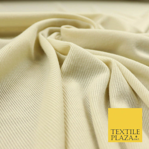 Stone Beige Fine Ribbed Striped Plain Stretch Jersey Fabric Dress Craft 56" 4426