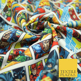 JUSTICE LEAGUE Comic Superman Flash Batman Digital Print 100% Cotton Fabric 4755
