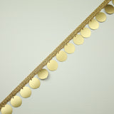 MATTE GOLD Large Sequin Disc Coin Trimming Border Ribbon Ethnic Gota Trim X407