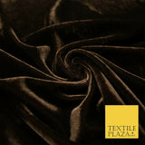 Chocolate Brown Soft Plain Stretch Velvet Fabric Material Dress Craft 58" 5098