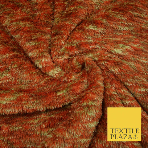 Super Soft Autumnal Multi Colour Rust Cuddle Fleece Double Sided Fabric 60" 5091