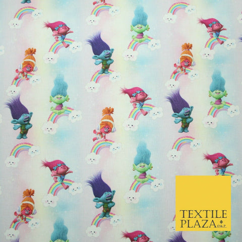 TROLLS Characters Magical Rainbow Digital Print 100% Cotton Fabric 59" 5159