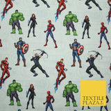 AVENGERS Iron Man Hulk Spiderman Black Widow Print 100% Cotton Fabric 59" 5163