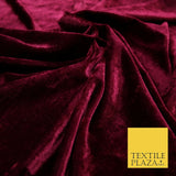 WINE MAROON Soft Plain Stretch Velvet Fabric Material 58" More Colours 5180