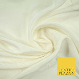 LAURA ASHLEY Luxury Fine Plain Ivory Pure 100% Silk Fabric Lightweight 54" 5278