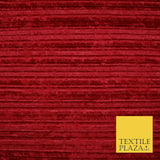 RED WINE Pleated Ribbed Stretch Soft Striped Velvet Plisse Fabric Dress Craft