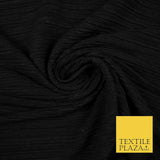 BLACK Mix Variety of Pleated Crinkle Striped Plisse Dress Fabrics 58" 13 DESIGNS