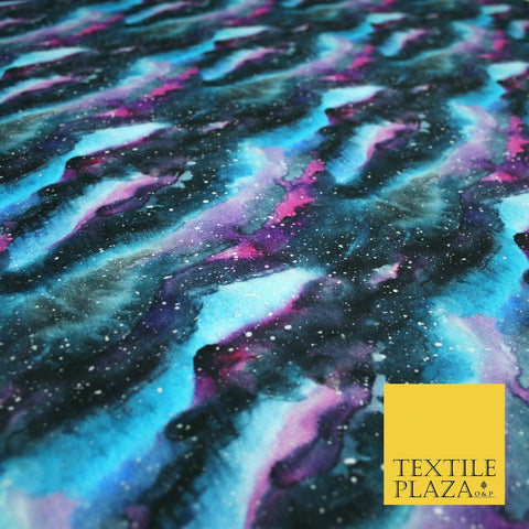 Space Watercolour Galaxy Nebula Digital Print 100% Cotton Fabric 58" 5410