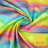 Multicolour Artsy Watercolour Rainbow Digital Print 100% Cotton Fabric 58" 5414