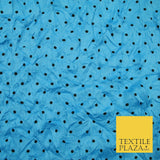 5 COLOURS Crushed Creased 4mm Spotted Polka Dot Polyester Stretch Jersey Fabric