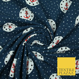 Circle Anchors & Stars Nautical Printed Soft Organic Cotton Jersey Fabric 59"