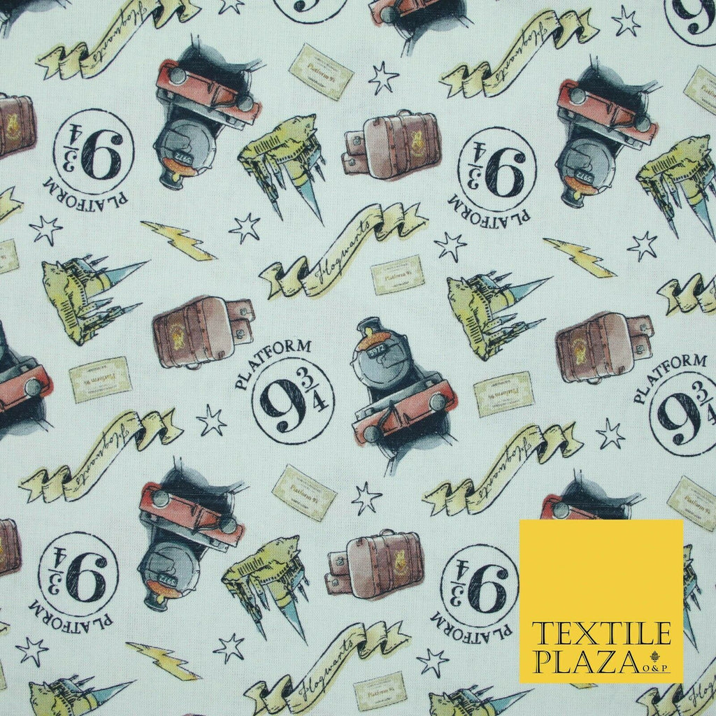 HARRY POTTER Hogwarts Train Platform 9 3/4 Print 100% Cotton Fabric 59" 5511