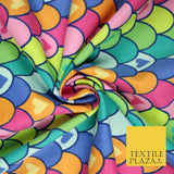 Scallop Multicolour Rainbow Hearts Brushed Cotton Winceyette Fabric Flannel 5519