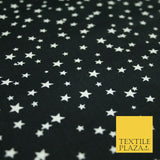 Black Multi Galaxy of Stars Printed 100% Cotton Poplin Dress Fabric 59" 5536