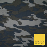 Navy Blue Grey Brown Camouflage Cotton Drill Fabric Army Military Camo 59" 5549