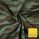 Sage Green Brown Khaki Camouflage Cotton Drill Fabric Army Military Camo 59"5551