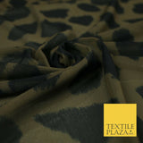 Brown Khaki Animal Leopard Cheetah Printed Power Mesh Net Stretch Fabric 5579