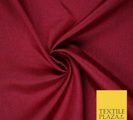 Luxury Plain Satin Backed Faux Raw Silk Dupion Shantung Fabric Material Dyed 44"