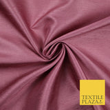 Luxury Plain Satin Backed Faux Raw Silk Dupion Shantung Fabric Material Dyed 44"