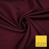 Luxury Plain Satin Backed Faux Raw Silk Dupion Shantung Fabric Material Dyed 44"