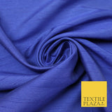 Luxury Plain Satin Backed Faux Raw Silk Dupion Shantung Fabric Material Dyed 44"