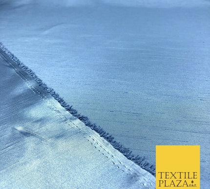 Luxury Plain Satin Backed Faux Raw Silk Dupion Shantung Fabric Material Dyed 44"