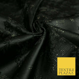 Black Floral Rose Bunch Brocade Dress Fabric Metallic Woven Fancy 58" Wide 5998