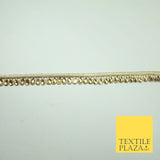 Luxury Antique Gold Fancy Teardrop Stone Ribbon Trimming Border Indian Lace X426